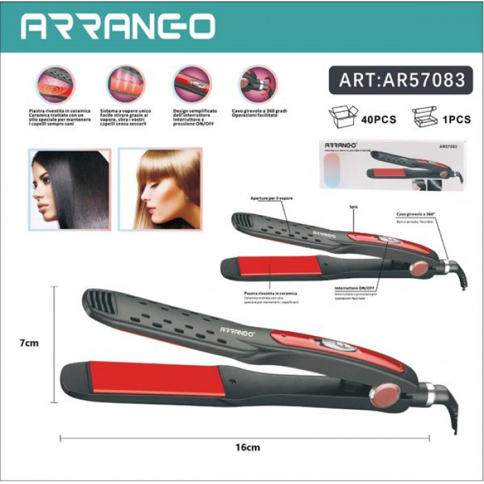 Arrango AR57083 Πρέσα Μαλλιών με Ατμό και Κεραμικές Πλάκες 30W
