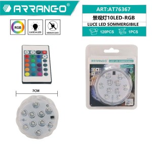 Arrango AT76367 Υποβρύχιο Φωτιστικό Πισίνας με Τηλεχειριστήριο και Πολύχρωμο Φως 