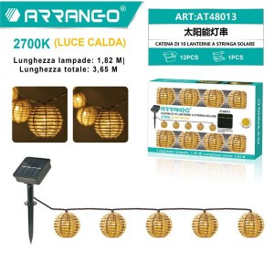 Arrango AT48013 Κρεμαστό Ηλιακό Φωτιστικό με Θερμό Λευκό Φως σε Λευκό Χρώμα 