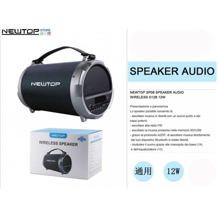 Newtop SP08 Ηχείο Bluetooth 12W Μαύρο