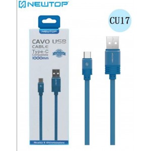 Newtop CU17B-C USB 2.0 Cable USB-C male - USB-A male Μπλε 1m