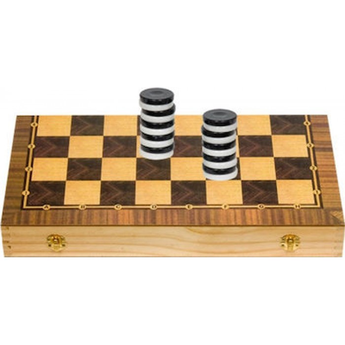 Mini Τάβλι Ξύλινο με Πούλια 20x20cm