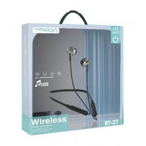 Treqa BT-27 In-ear Wireless Neckband Bluetooth Headphones ακουστικά Μαύρα