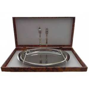 ForHome 013521 Πιατέλλα Ανοξείδωτη 18/10 οβαλ 45x28cm με εξαρτήματα σερβιρίσματος