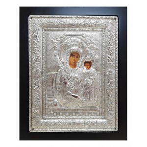 Εικόνα Παναγία Επάργυρη με ξύλο 27x22cm