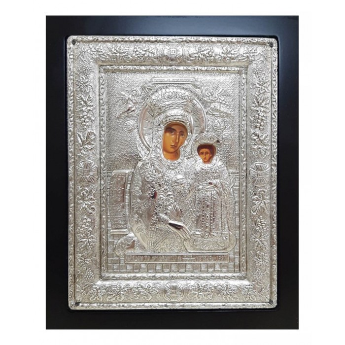 Εικόνα Παναγία Επάργυρη με ξύλο 27x22cm
