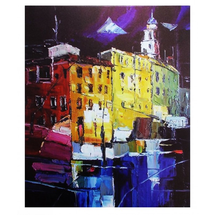 Πίνακας σε Καμβά σχέδιο Πόλη 50x3x60cm