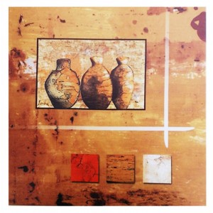 Πίνακας σε Καμβά σχέδιο Τρείς Στάμνες 38x2x38cm