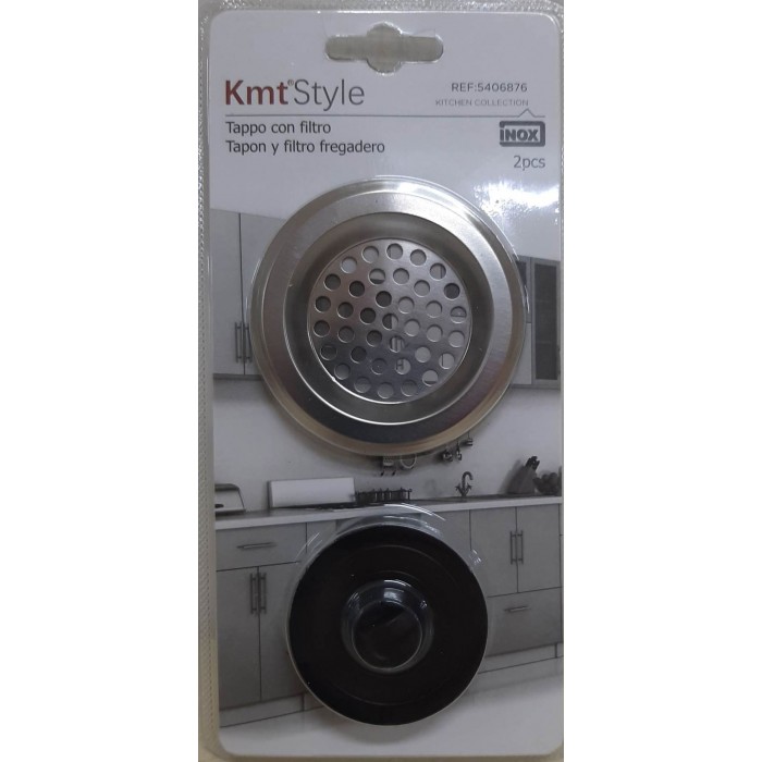 Kmt Style 5406876 Σετ Φίλτρο Νεροχύτη Inox 7.5cm με τάπα 2 τεμαχίων