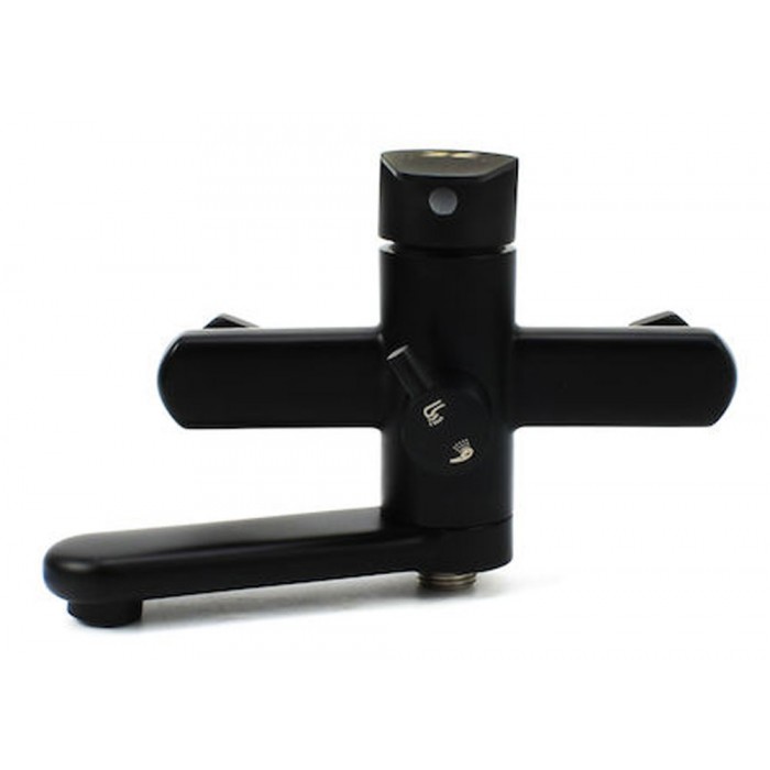 Κλασική Μπαταρία Ντουζιέρας Μπάνιου Inox 304 14.5cm Λεία XZ 22017 - Μαύρο