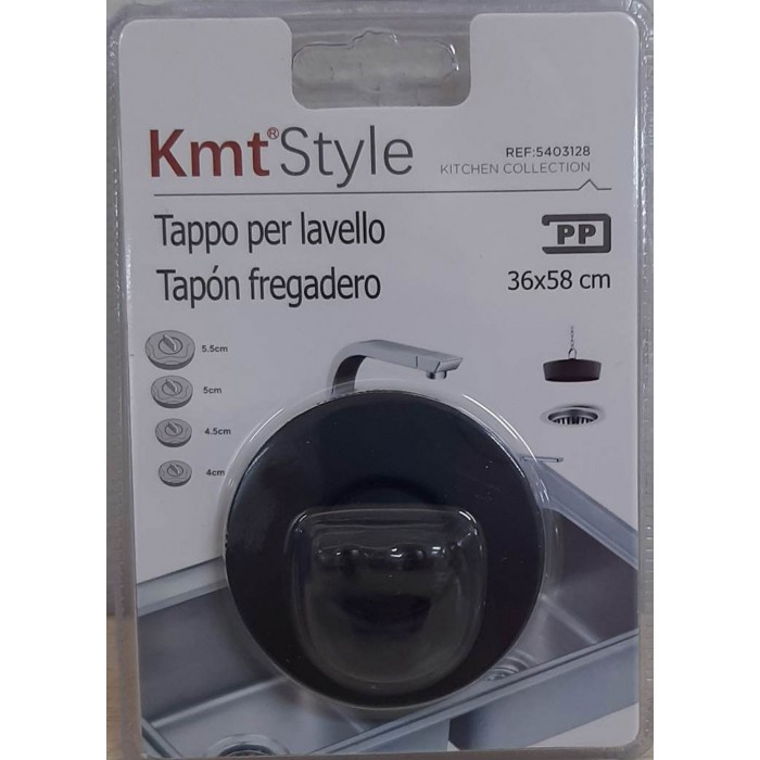 Kmt Style 5403128 Τάπα Νεροχύτη Μαύρη 5.8cm με Αλυσίδα