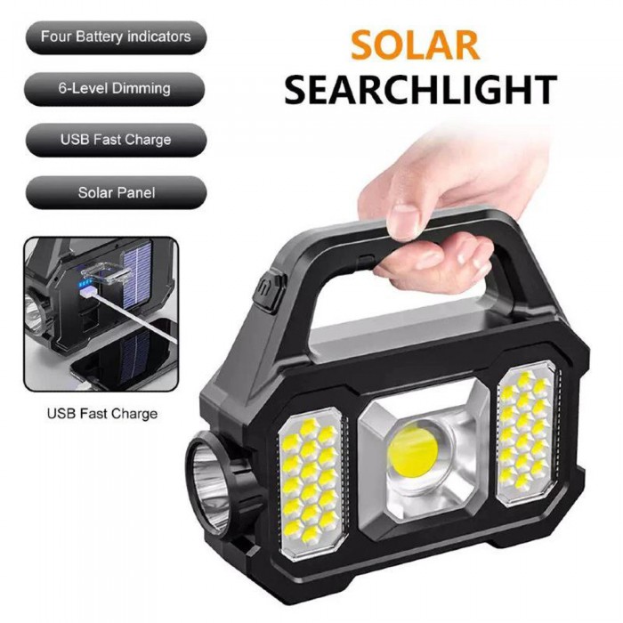 ForHome 082394 Λάμπα - Φακός Led Επαναφορτιζόμενος Ηλιακός