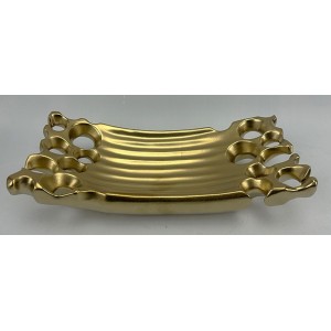 Καρβούνης K7944-GOLD Φρουτιέρα Κεραμική 1 Επίπεδο Χρυσή 35x16.5x8.5εκ.