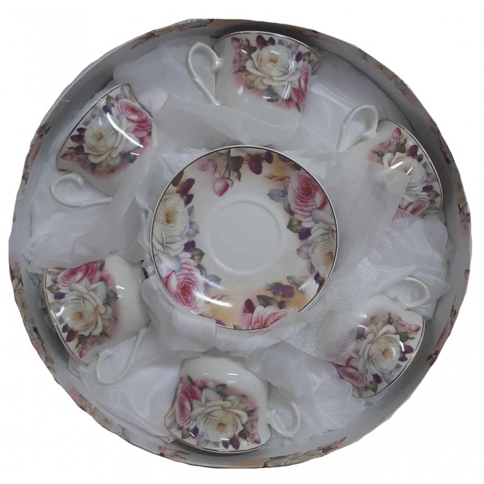 ForHome 728175 Σετ Φλιτζάνια Τσαγιού Πορσελάνης 200ml με πιατάκια 12 τεμαχίων Paradise