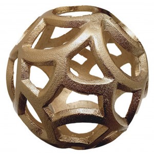 Καρβούνης 523106-1 Διακοσμητική Μπάλα από Μέταλλο Χρυσή 15x15x15cm