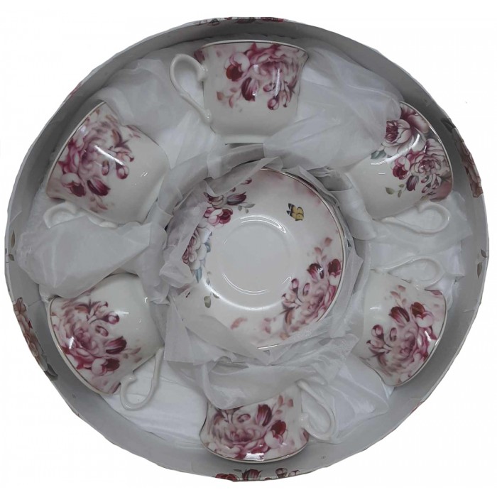 ForHome 728178 Σετ Φλιτζάνια Τσαγιού Πορσελάνης 200ml με πιατάκια 12 τεμαχίων Sensualité