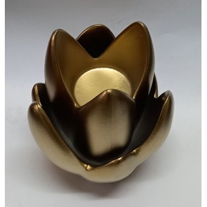 Καρβούνης K8152B-GOLD Διακοσμητικό Λουλούδι Νούφαρο από Κεραμικό Υλικό Χρυσό 13x13x19.5cm