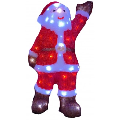Φωτιζόμενος Χριστουγεννιάτικος Άγιος Βασίλης Ρεύματος Εξωτερικής Χρήσης 55cm ForHome 001103