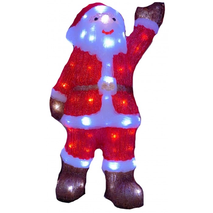 Φωτιζόμενος Χριστουγεννιάτικος Άγιος Βασίλης Ρεύματος Εξωτερικής Χρήσης 55cm ForHome 001103