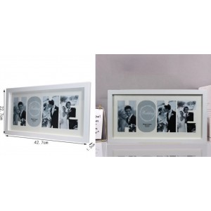 Κορνίζα Ξύλινη Επιτοίχια 4 θέσεων Λευκή 42.7x1.5x22.7cm ForHome 918364