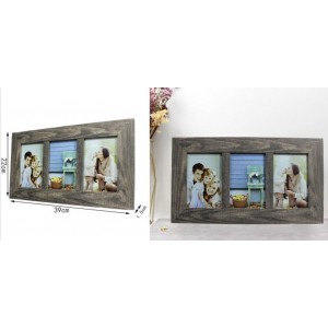 Κορνίζα Ξύλινη Επιτοίχια 3 θέσεων 39x1.5x22cm ForHome 918349