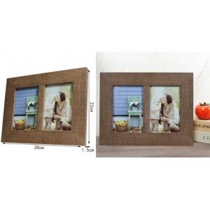 Κορνίζα Ξύλινη Επιτοίχια 2 θέσεων 28x1.5x22cm ForHome 918350