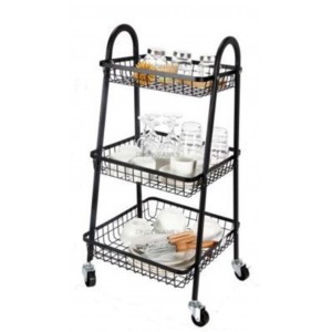 Τρόλεϊ φρούτων 3 Θέσεων Μεταλλικό 45x30.5x77cm ForHome 921829