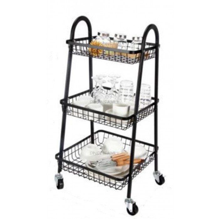 Τρόλεϊ φρούτων 3 Θέσεων Μεταλλικό 45x30.5x77cm ForHome 921829