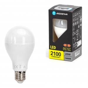 Λάμπα LED για Ντουί E27 και Σχήμα A67 Natural White 20W Aigostar 31021