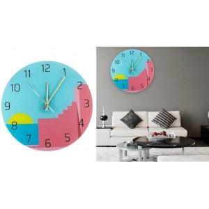 ForHome 923377 Ρολόι Τοίχου Στρογγυλό Ξ΄υλινο Πολύχρωμο 30cm