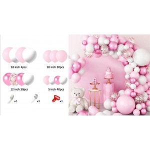 Σετ Μπαλόνια Γιρλάντα Διακοσμητικά Πάρτυ Pink 104 τεμάχια ForHome 923120 