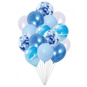 ForHome 923117 Σετ Μπαλόνια 15 τεμαχίων σχέδιο Μπλε