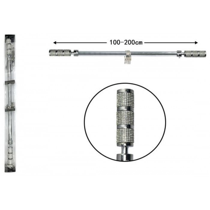 ForHome 923169 Κουρτινόξυλο Μεταλλικό Ασημί 100-200cm