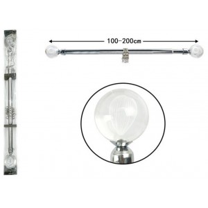 ForHome 923170 Κουρτινόξυλο Μεταλλικό Ασημί 100-200cm