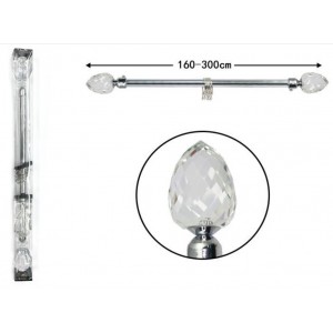 Κουρτινόξυλο Μεταλλικό Ασημί 160cm-300cm ForHome 923175 