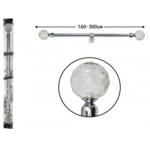 Κουρτινόξυλο Μεταλλικό Ασημί 160cm-300cm ForHome 923176 