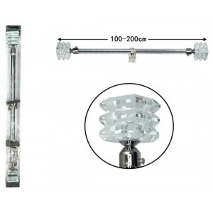 ForHome 917341 Κουρτινόξυλο Μεταλλικό Ασημί 100cm-200cm
