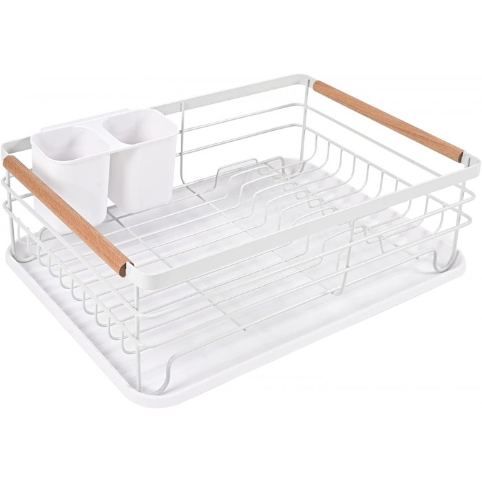 Πιατοθήκη Μεταλική Λευκή με δίσκο 43x32x14cm ForHome 921822