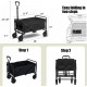 ForHome 921354 Καρότσι Πτυσσόμενο Μεταλλικό Μαύρο 72 λίτρα 73x49x48cm