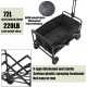 ForHome 921354 Καρότσι Πτυσσόμενο Μεταλλικό Μαύρο 72 λίτρα 73x49x48cm
