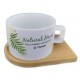 ForHome 921398 Κούπα Πορσελάνης 300ml με κουταλάκι σχέδιο Natural