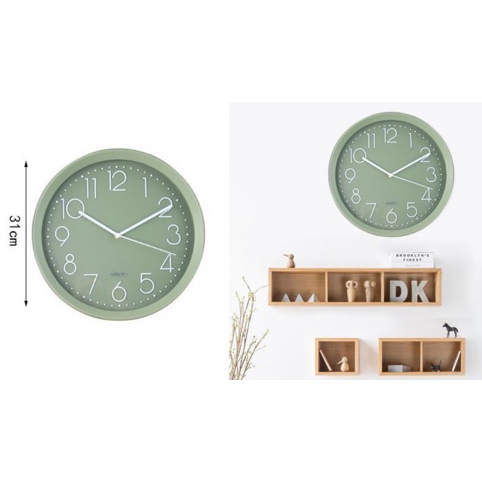 Ρολόι Τοίχου Πλαστικό σχέδιο Χακι 31cm ForHome 921156