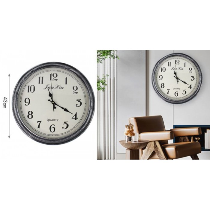 ForHome 921172 Ρολόι Τοίχου Πλαστικό σχέδιο Steel 43cm