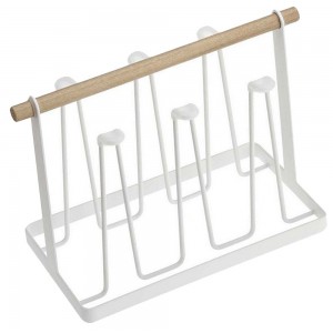 ForHome 921794 Ποτηροθήκη Μεταλλική Άσπρη 6 Θέσεων 25x13x19cm
