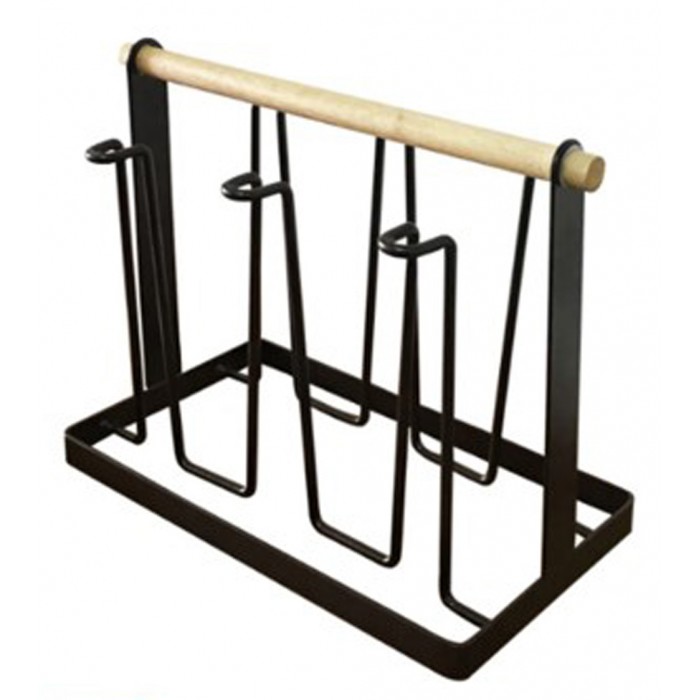ForHome 921795 Ποτηροθήκη Μεταλλική Μαύρη 6 Θέσεων 25x13x19cm