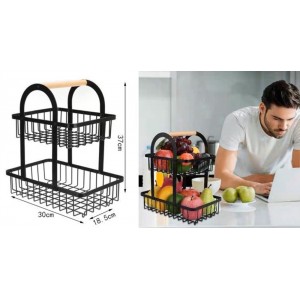 ForHome 921839 Φρουτιέρα Μεταλλική 2 θέσεων 30x18.5x37cm