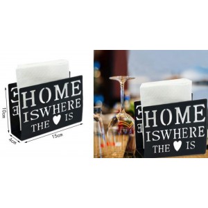 ForHome 921780 Χαρτοπετσετοθήκη Μεταλλική Μαύρη 15x4x10cm