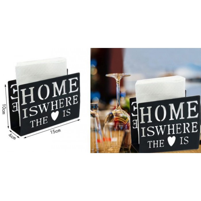ForHome 921780 Χαρτοπετσετοθήκη Μεταλλική Μαύρη 15x4x10cm