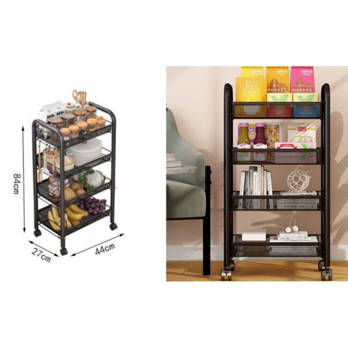 ForHome 921833 Τρόλεϊ Φρούτων 4 Θέσεων Παραλληλόγραμμο Μεταλλικό 44x27x84cm
