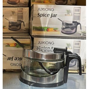 ForHome 920975 Τυριέρα - Ζαχαριέρα Γυάλινη με Inox Καπάκι και Κουταλάκι 